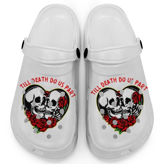 Heart Skulls Till Death Do Us Part © WhiteTigerLLC Clogs