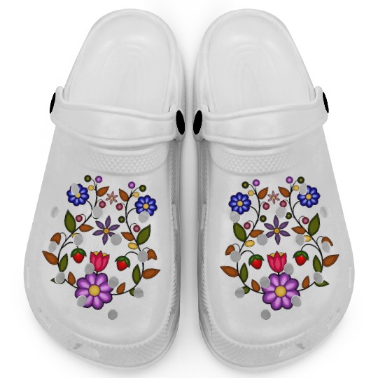 Native Ojibwe Floral with Anishinaabe Flowers Clogs