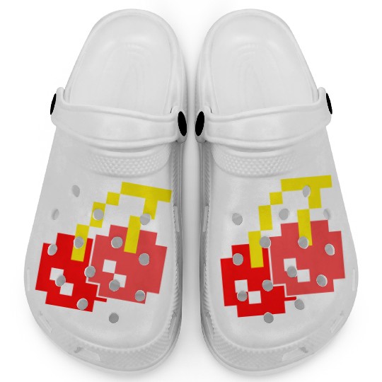 8 Bit Pixel Cherries 80s Video Game Halloween Clogs