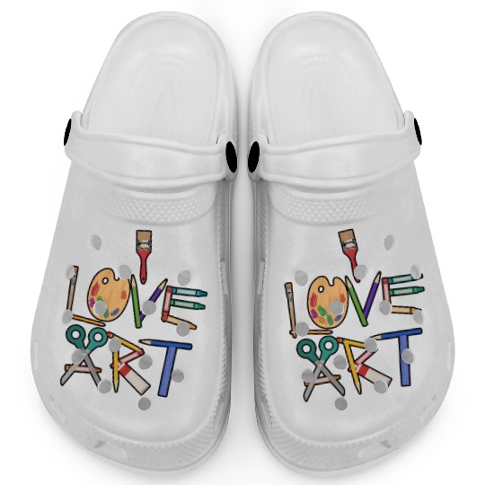I Love Painting Teacher Drawing Clogs