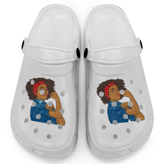 African American Postal Worker Mail Lady Funny Clogs