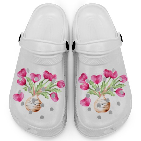 Turnip Love Bouquet Heart Flowers Valentine's Day Clogs