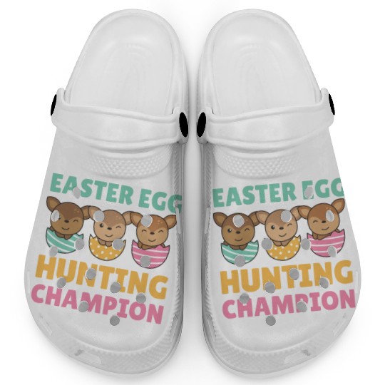 Sweet Deer At Easter With Easter Eggs Deer Clogs