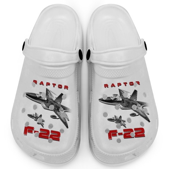 F-22 Raptor Fighterjet Us Air Force Warbird Clogs