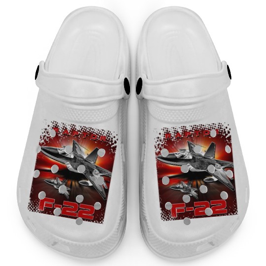F-22 Raptor Fighterjet Us Air Force Warbird Clogs