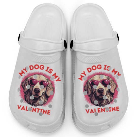 My Dog is my Valentine's Day 2024 Golden Retriever Clogs