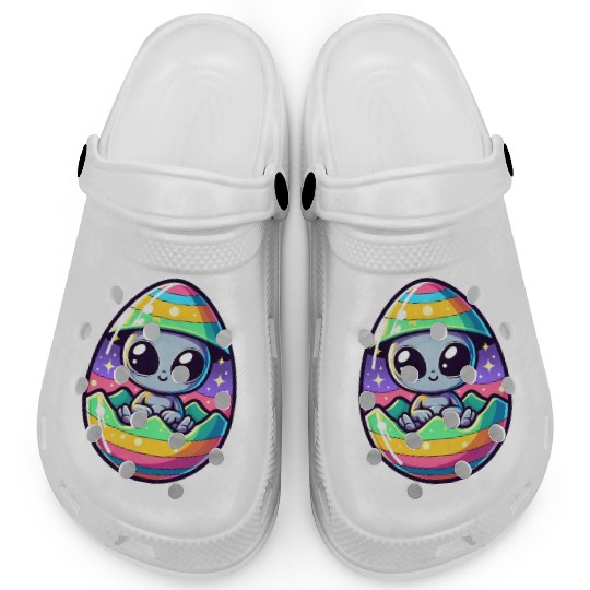 Alien Easter Egg Hatching: Colorful Surprise Clogs