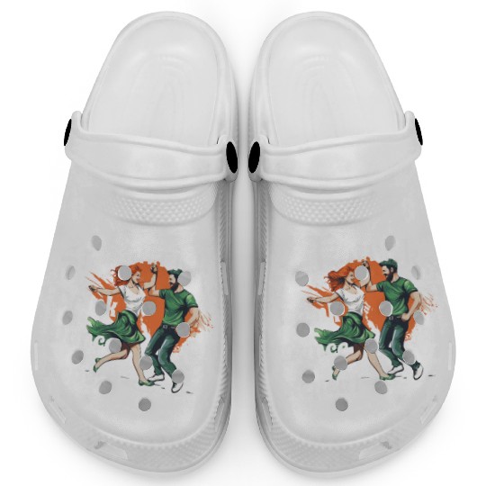 St Patrick's Funny Design Drink Dance Repeat Clogs