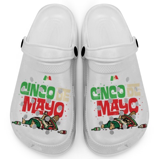 Cinco De Mayo May 5 Drunk Mexican Flag Clogs
