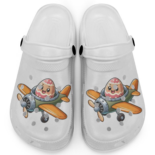 Easter Egg Airplane Pilot Design Clogs