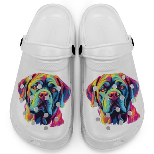 Watercolor Colorful Mastiff Clogs
