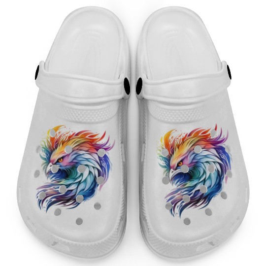 Cool Colorful Watercolor Phoenix Clogs