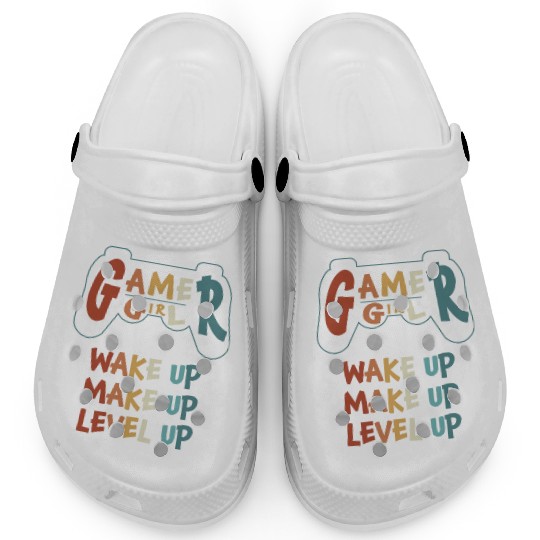 Gamer Girl Wake Up Make Up Level Up Clogs