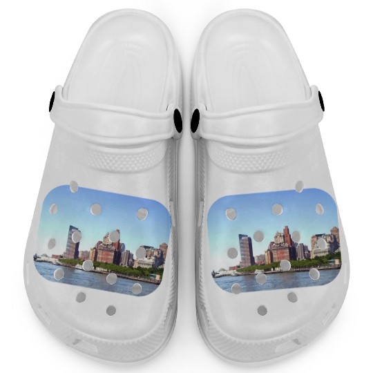 Manhattan NY - Manhattan Skyline on a Clear Day Clogs