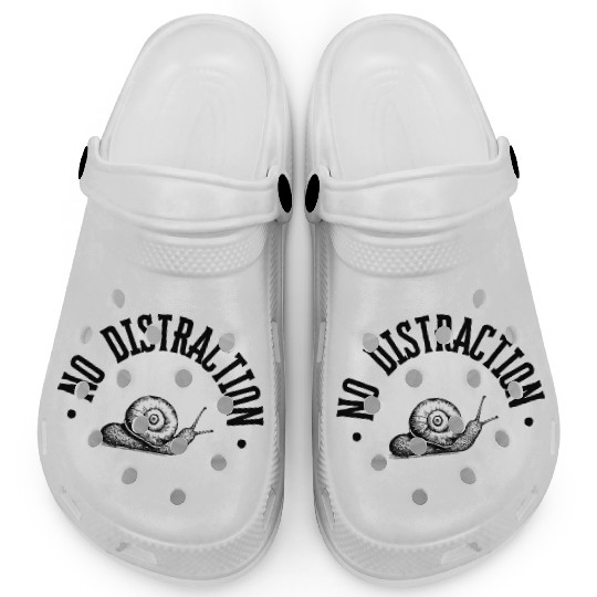 Beige and Black Typography Snail Lover Clogs