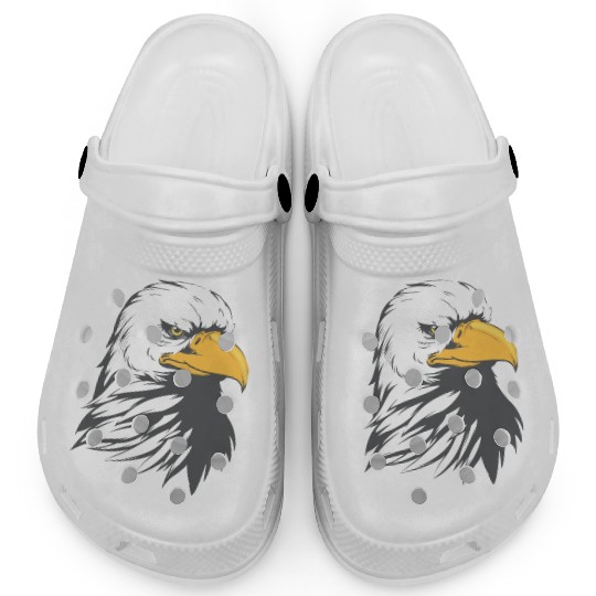 Bald Eagle Head Cartoon Clogs