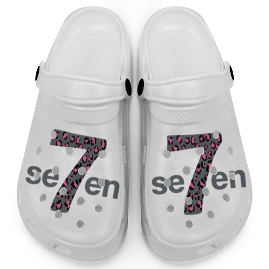 Seven in pink animal print Clogs