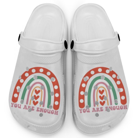 "You are enough" - Positive mindset message Clogs