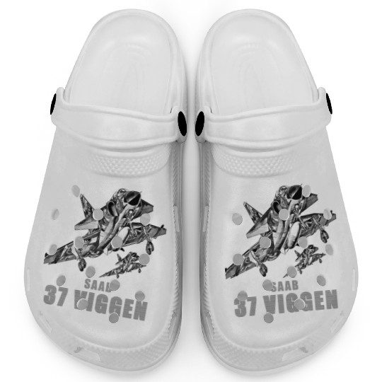 Saab 37 Viggen Swedish Multi Combat Aircraft Clogs