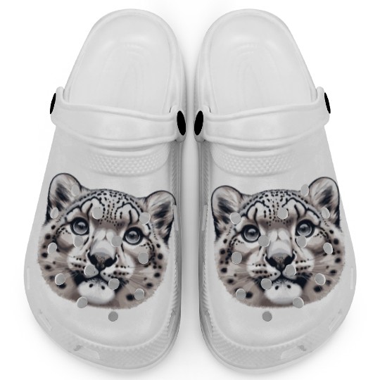 Snow Leopard Leopard White Leopard Clogs