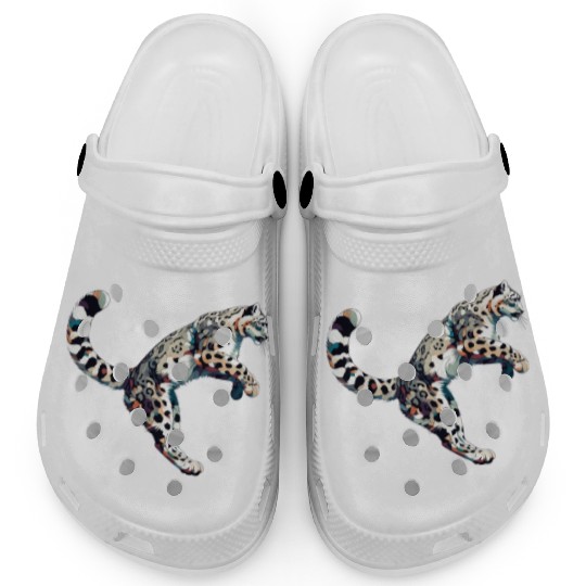 Snow Leopard Leopard White Leopard Clogs