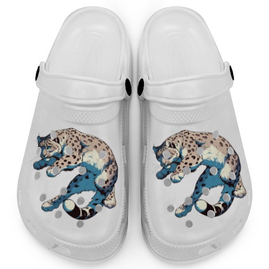 Snow Leopard Leopard White Leopard Clogs