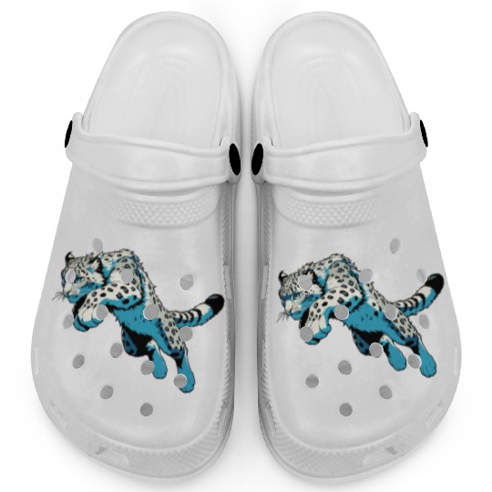 Snow Leopard Leopard White Leopard Clogs