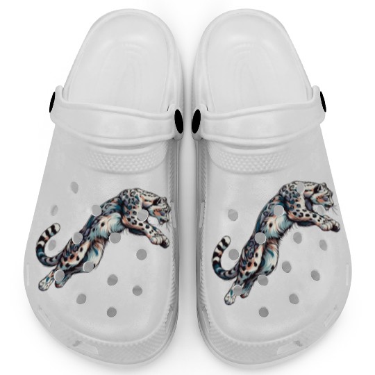 Snow Leopard Leopard White Leopard Clogs