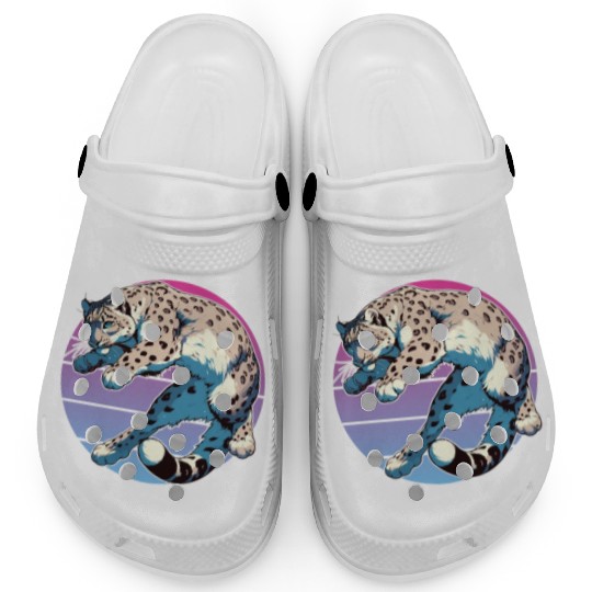Snow Leopard Leopard White Leopard Clogs