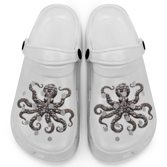 Tentacle Embrace - Octopus Pebble Mosaic Clogs