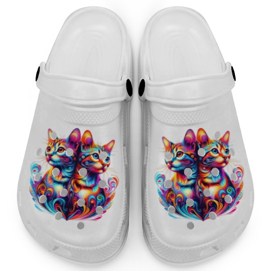Bengal Kittens Colorful Cats Clogs