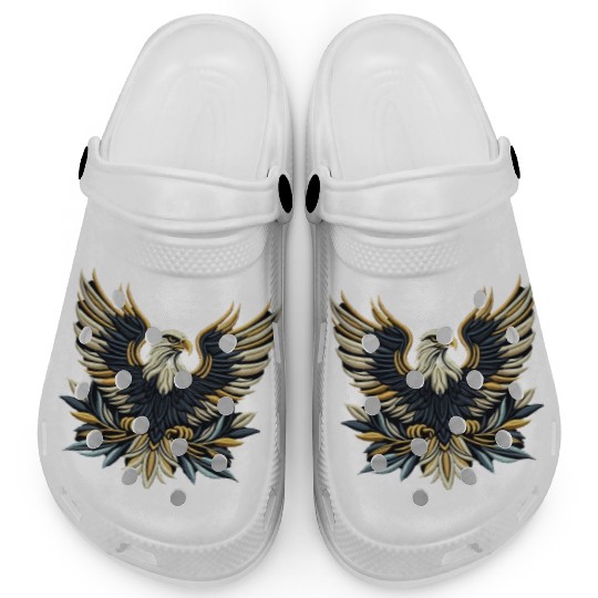 Regal Eagle Wings Embroidered Clogs