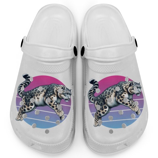 Snow Leopard Leopard White Leopard Clogs