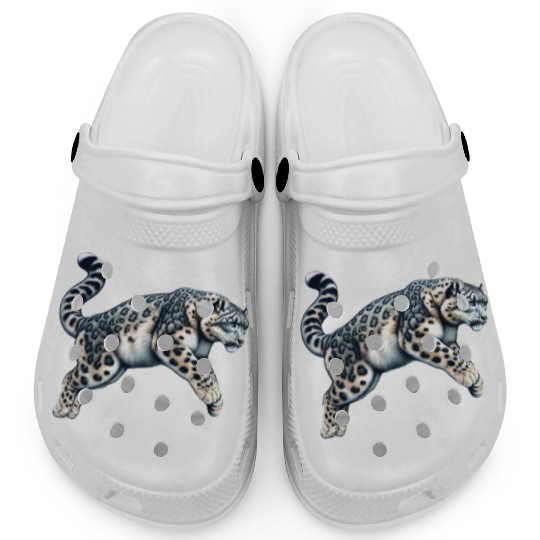 Snow Leopard Leopard White Leopard Clogs
