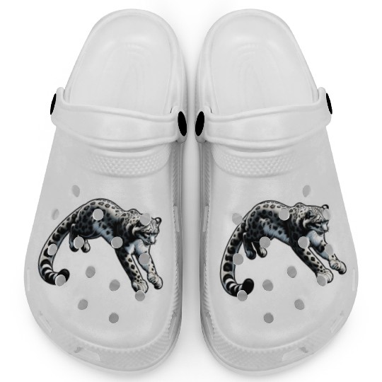 Snow Leopard Leopard White Leopard Clogs