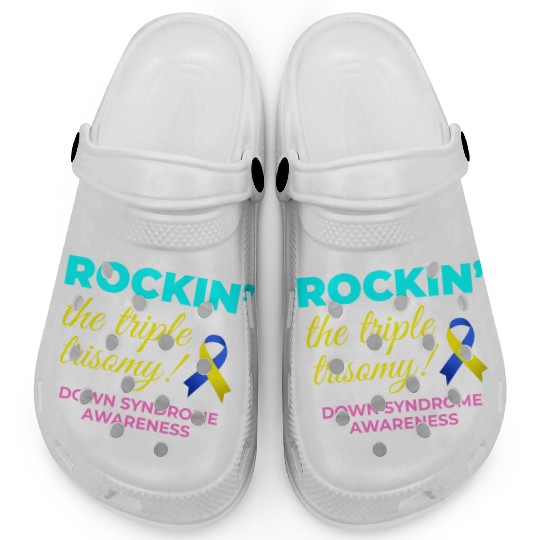 Down Syndrome Awareness Triple Trisomy Rock Clogs