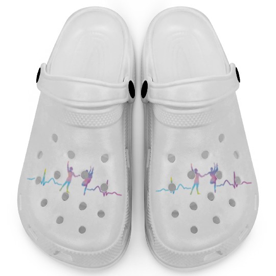 Ballet Dancer Heartbeat EKG Ballerina Clogs