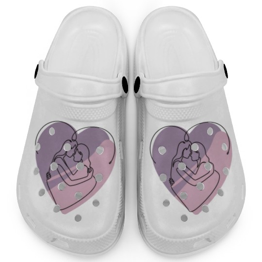 Minimalist Silhouette of Lesbians in Heart Clogs