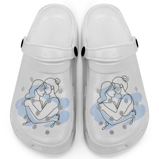 Abstract Line Art Lesbian Couple Clogs