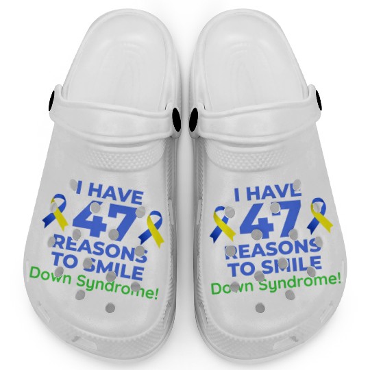 Down Syndrome Awareness 47 Reasons to Smile Clogs