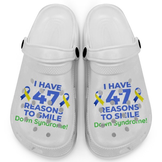 Down Syndrome Awareness 47 Reasons to Smile Clogs