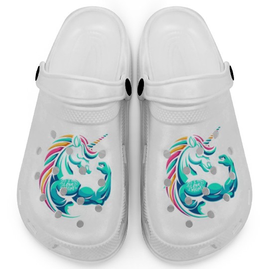 Unicorn I Love Mom Clogs