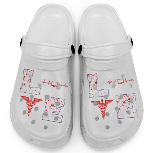 Medical Coder Valentine's Day Design Clogs