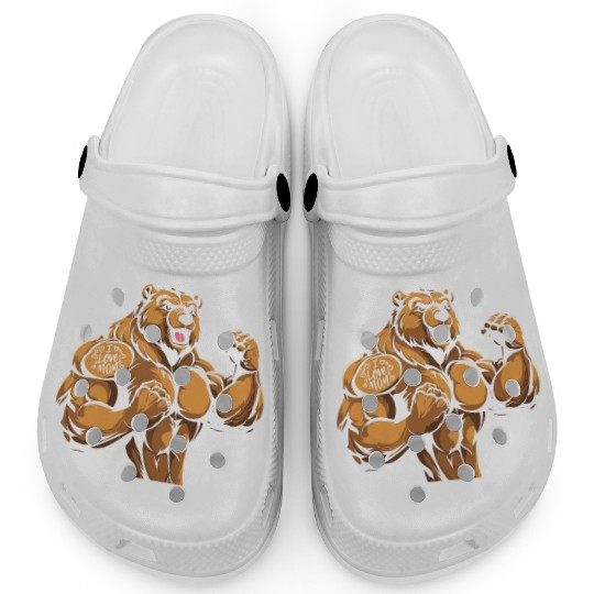 Brown Bear I Love Mom Clogs