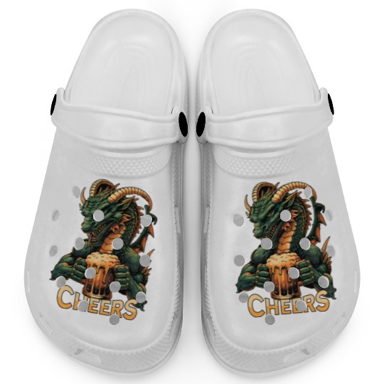 Dragon Drinking Beer Cheers for St Patricks Day Clogs