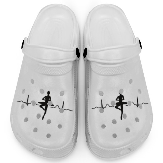 Ballet Dancer Heartbeat EKG Ballerina Clogs