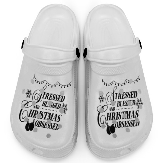 Family Love Stressed Blessed and Christmas Clogs