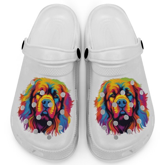 Watercolor Colorful Tibetan Mastiff Clogs
