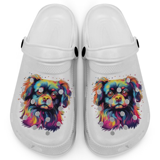 Watercolor Colorful Tibetan Spaniel Clogs