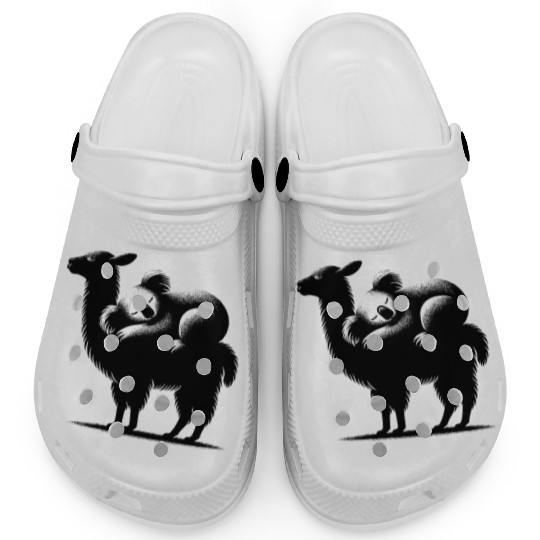 Cuddly Llama With A Chilling Koala On Its Back Clogs